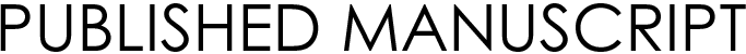 PUBLISHED MANUSCRIPT